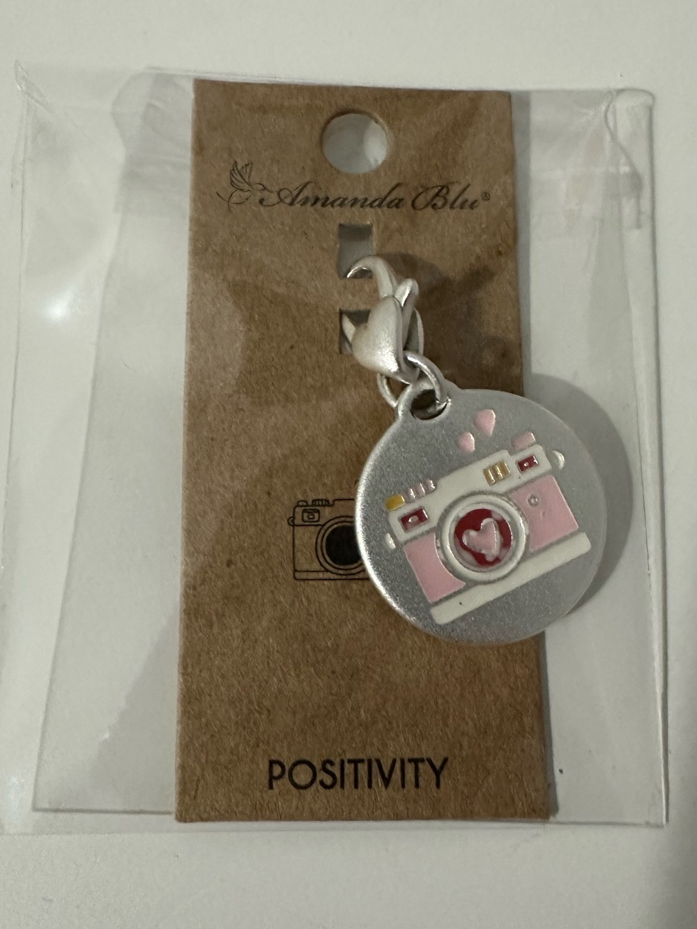 Heartfelt Emotions Medallion - Amanda Blu Silver & Pink Camera Charm